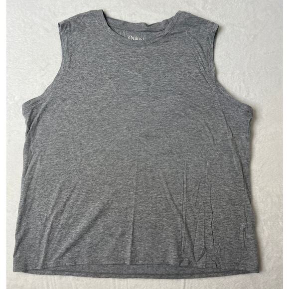 Quince Gray Cotton Modal Muscle Tank Basics Neutral Layer Capsule Wardrobe XL - Picture 3 of 6